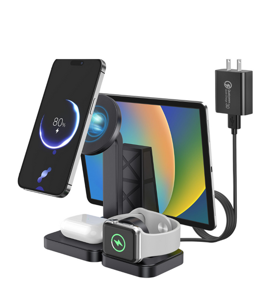 Magnetic Wireless Charging Station Stand for Apple Products | 4 in 1